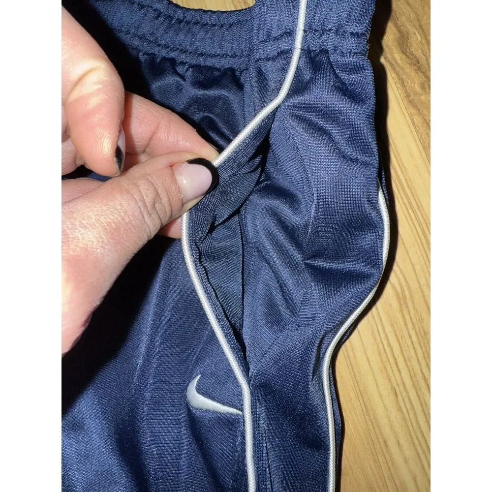 Nike Boys‎ Sweatpants Sz 6 Y2K Wide Leg Dri-fit Navy Blue EUC Black Worn Knee
